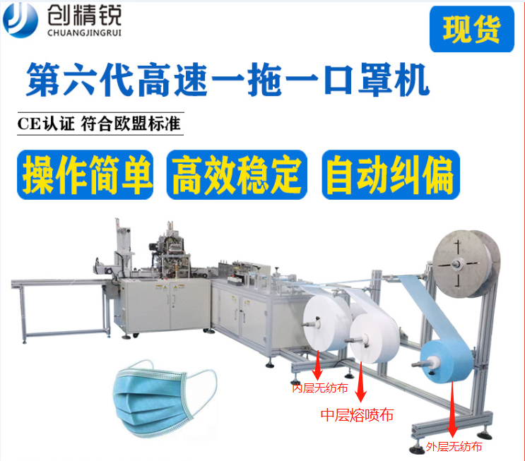 一拖一平面醫(yī)用口罩機(jī)